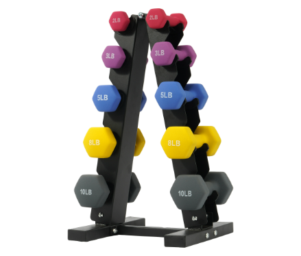 Neoprene Dumbbell Set With Rack, Multiple Weight Options, Set