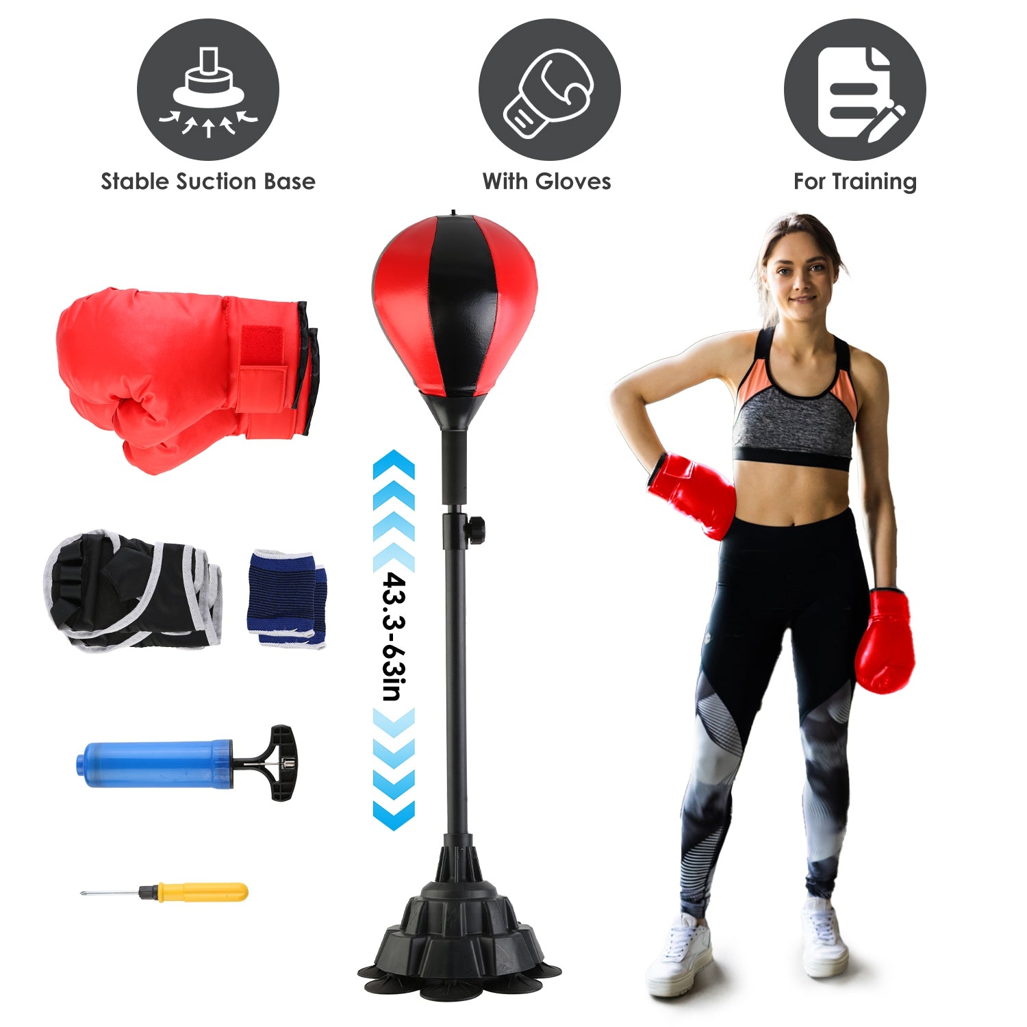 Punching Bag With Stand, Free Standing Boxing Ball For Adults