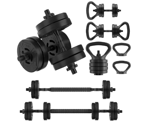 Multi-Functional Portable Changeable Dumbbell And Barbell Kettlebell Set With Adjustable Weights 40 and 60lbs