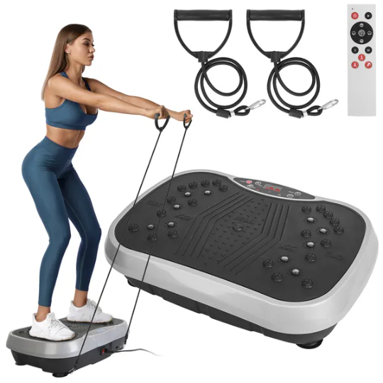 Vibration Exercise Machine With Resistant Bands Remote Control for Whole Body
