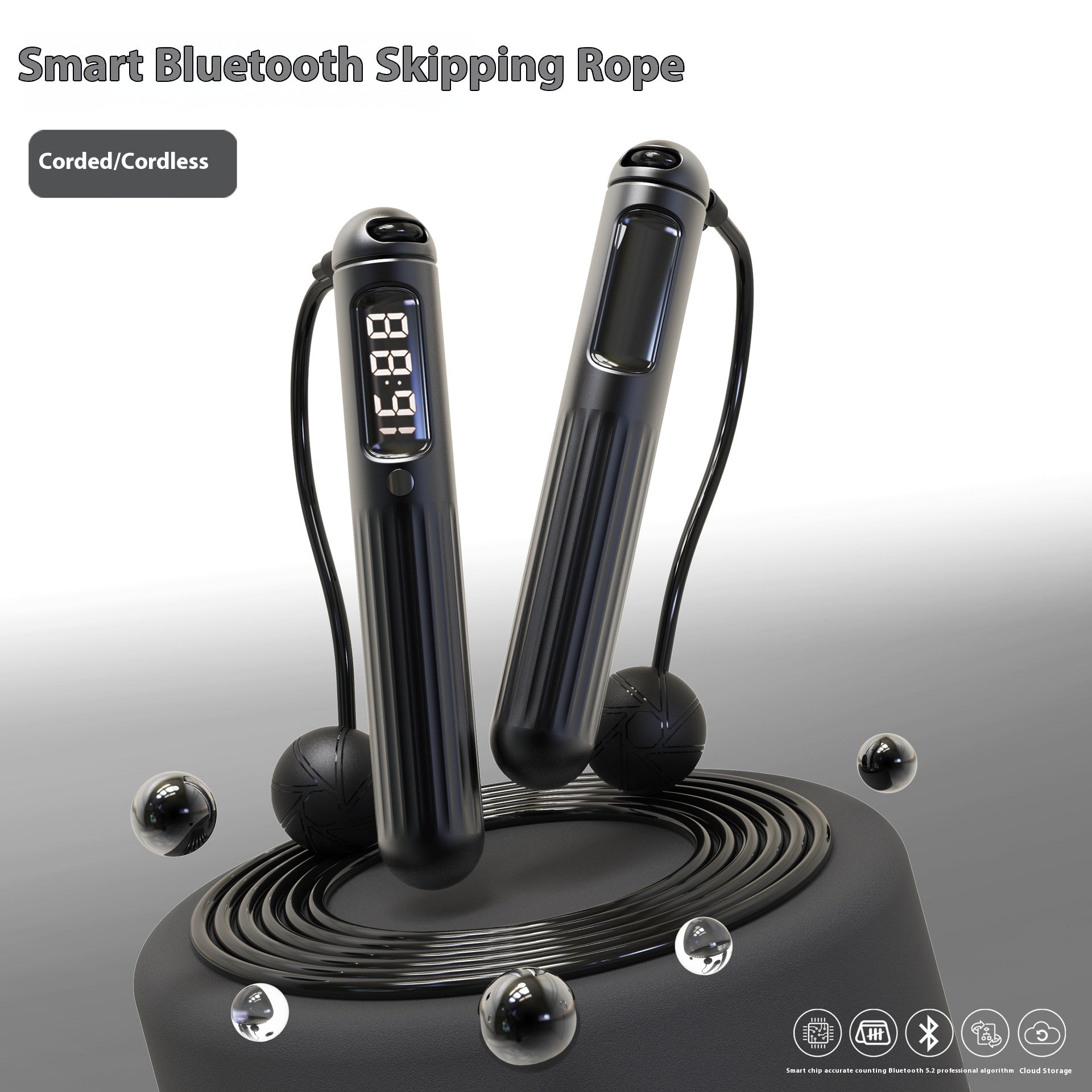 Smart Bluetooth Skipping Rope With CounterFitness Weight Bearing Ball