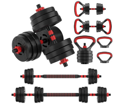 Multi-Functional Portable Changeable Dumbbell And Barbell Kettlebell Set With Adjustable Weights 40 and 60lbs