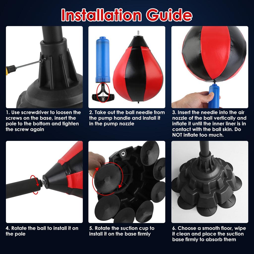 Punching Bag With Stand, Free Standing Boxing Ball For Adults